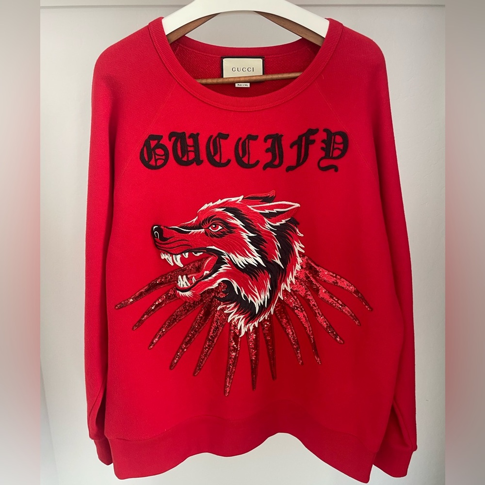 Gucci Wolf Sequins Sweatshirt